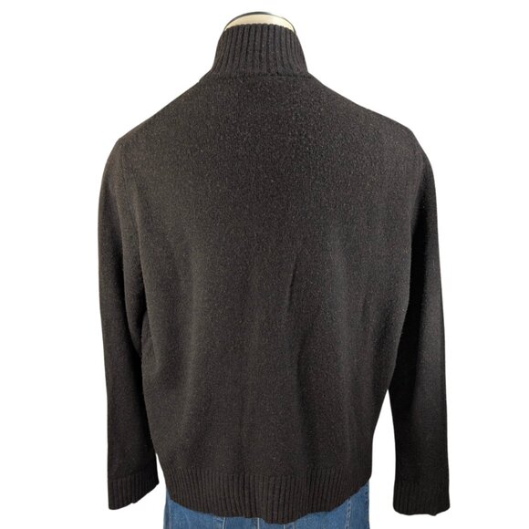 J.Crew Men's Large Brown Lambs Wool 1/4 Zip Pullover Sweater - Picture 2 of 8